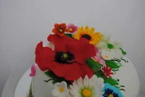 Tort vesel cu flori si Cenusareasa 008